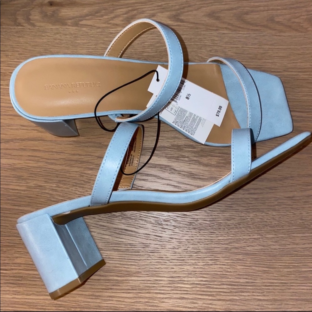 Banana Republic Double Strap Blue Block-Heel